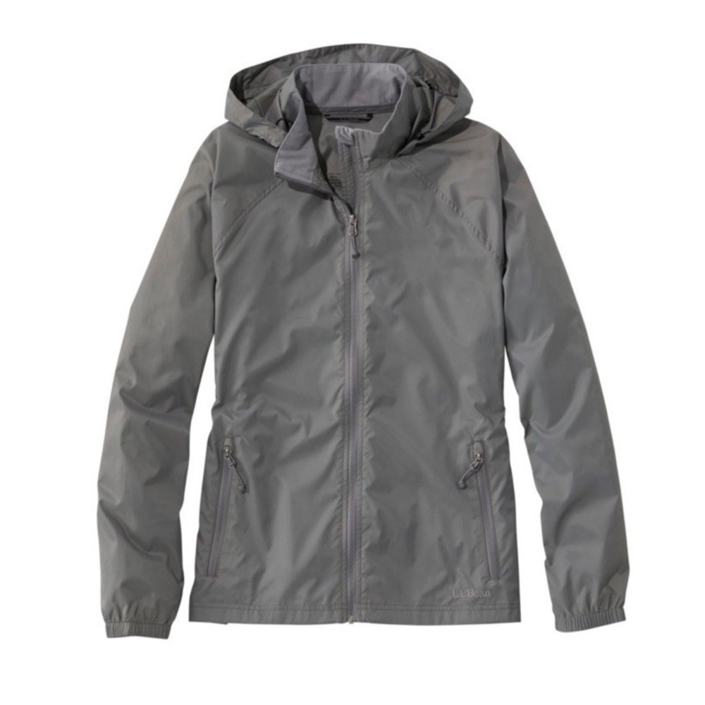 LL Bean Windbreaker Jacket Casco‎ Bay Graphite Gray Womens 1X Plus Nylon New